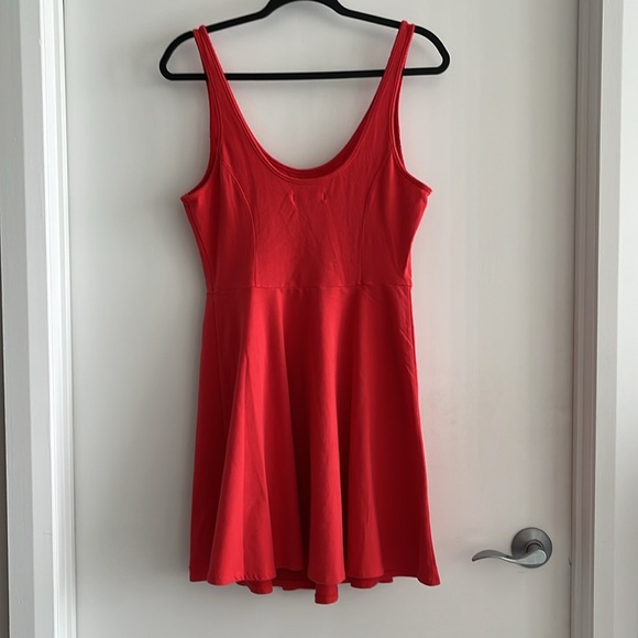 Women’s or teens dress orange coral tank straps a line knew length large - Picture 5 of 9